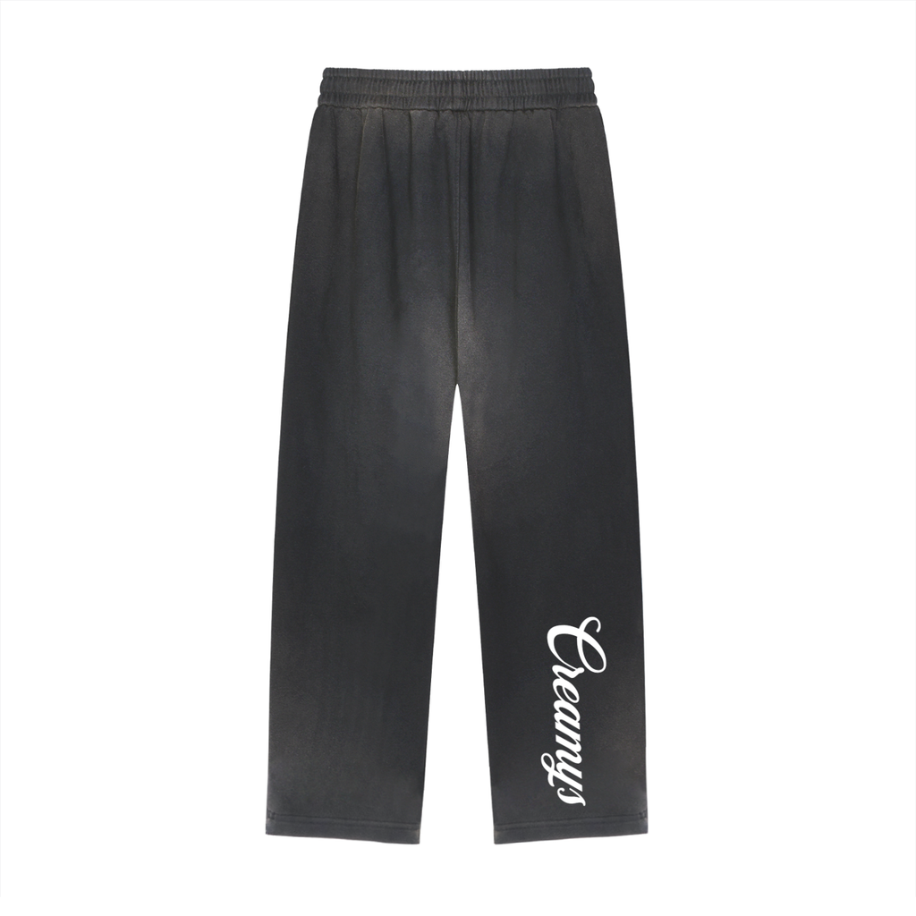 faded frayed edge straight-leg sweatpant