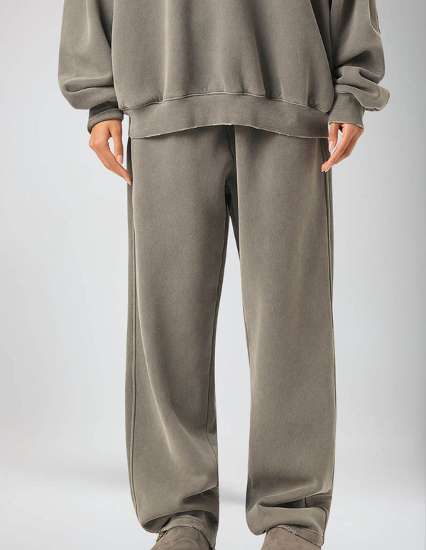 Natural Grain Raw-Edge Sweatpants