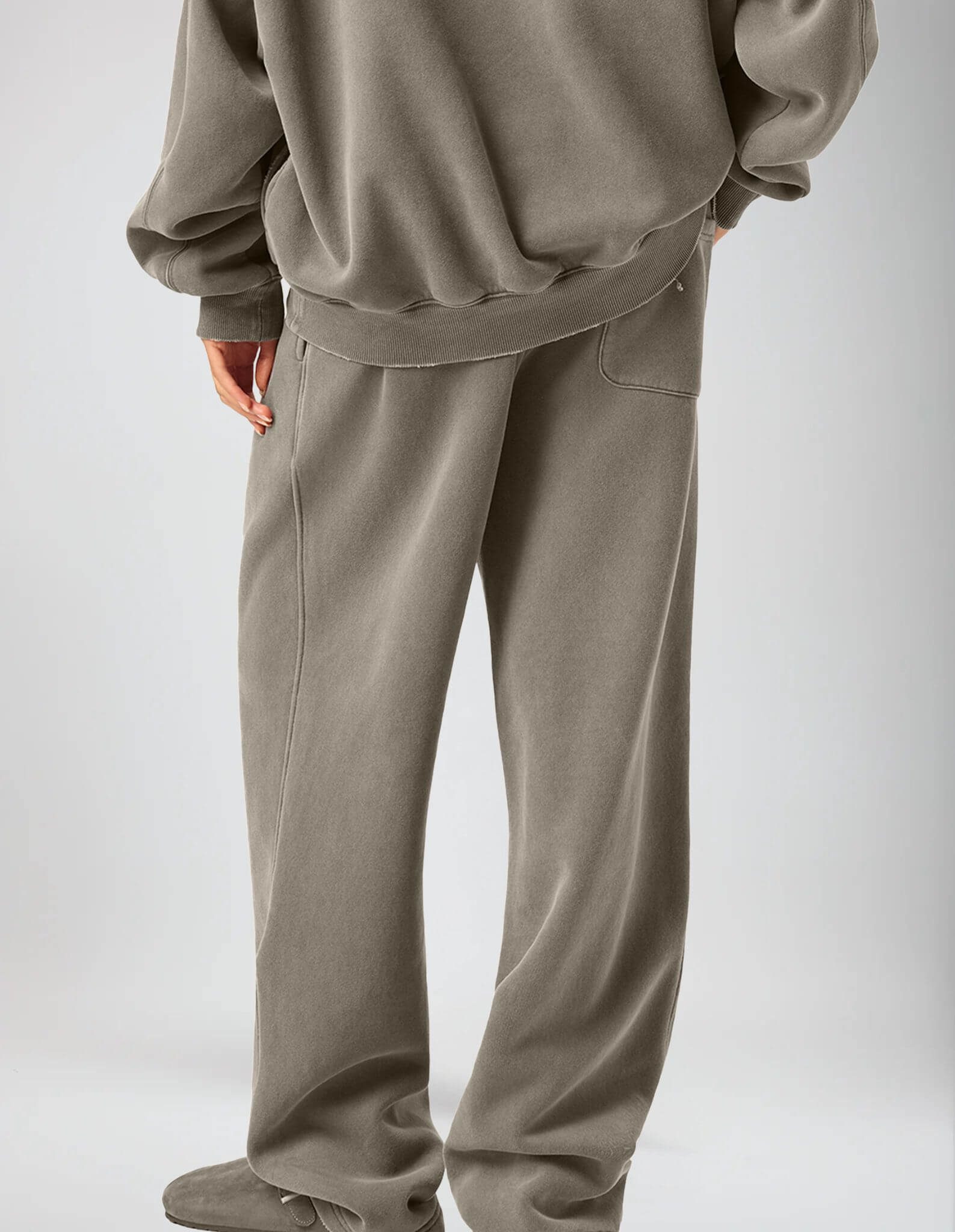 Natural Grain Raw-Edge Sweatpants