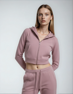 First Touch Cropped Zip Hoodie