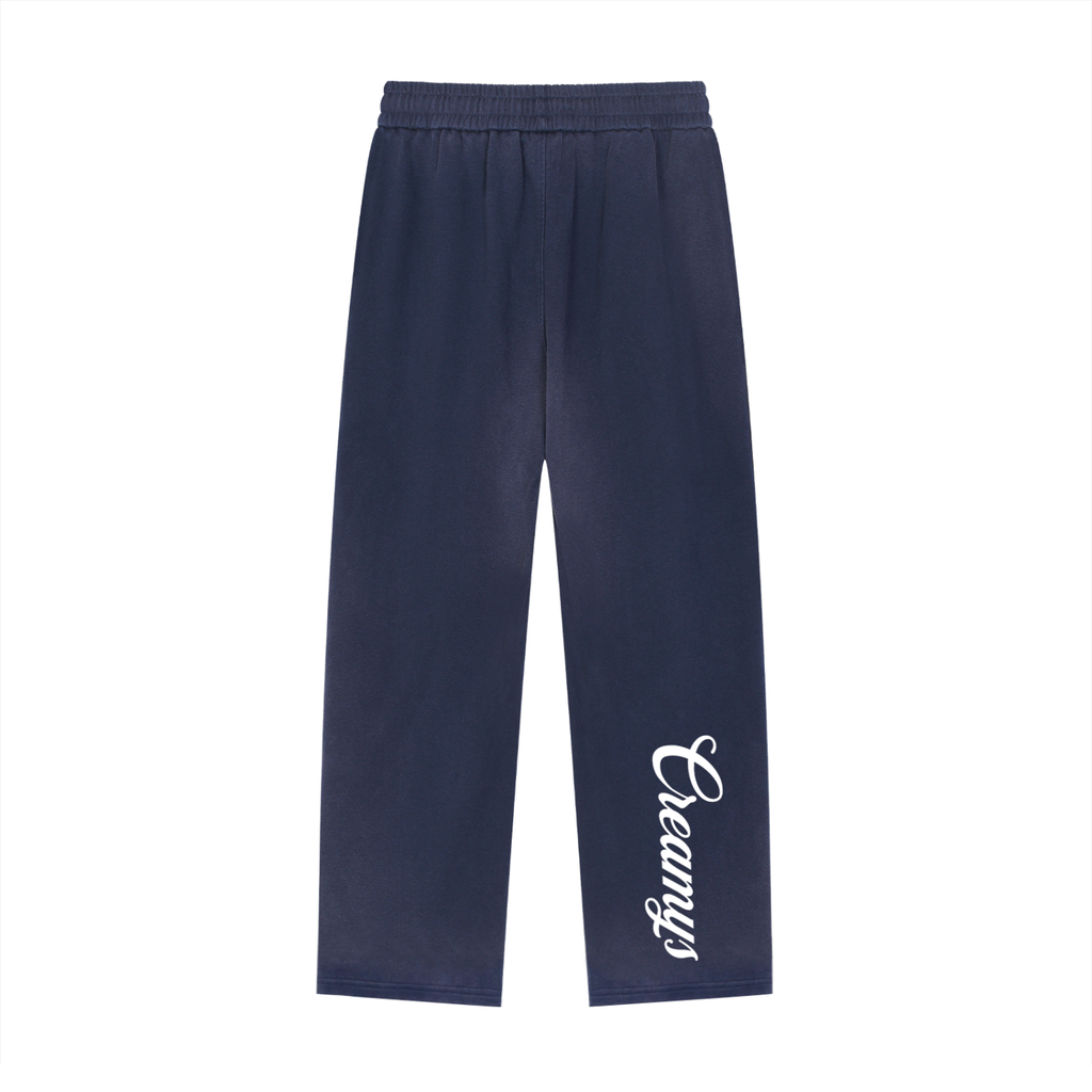 faded frayed edge straight-leg sweatpant