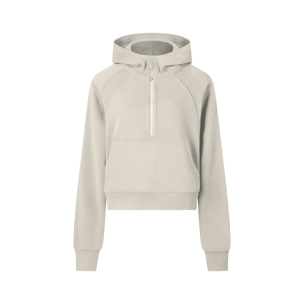 First Touch Cropped Half-Zip Hoodie