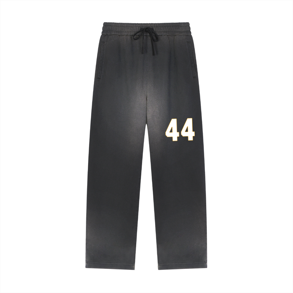 faded frayed edge straight-leg sweatpant